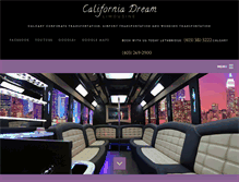 Tablet Screenshot of californiadreamlimousine.com